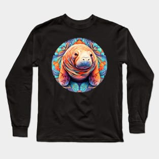 Mandala Manatee Long Sleeve T-Shirt